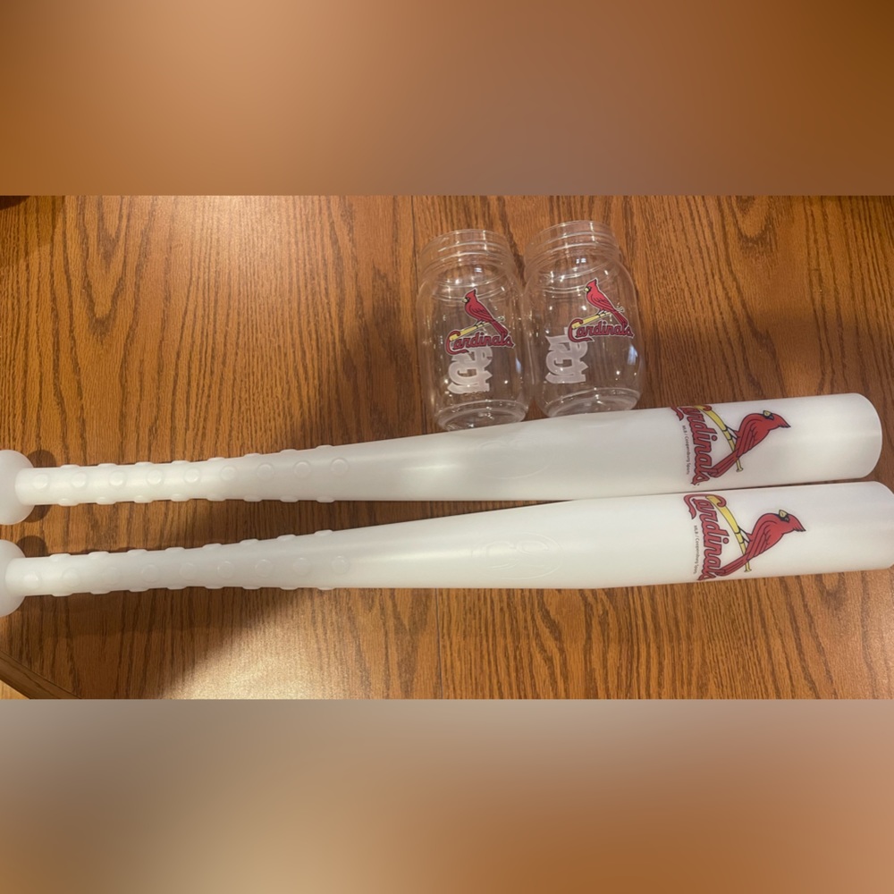 St. Louis Cardinals Beer Bats and Mason Jars